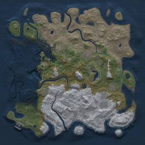 Thumbnail Rust Map: Procedural Map, Size: 4500, Seed: 529651966, 16 Monuments