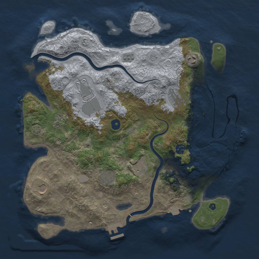 Rust Map: Procedural Map, Size: 3850, Seed: 11, 15 Monuments