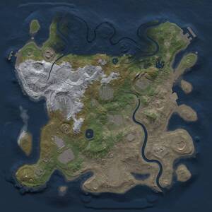 Thumbnail Rust Map: Procedural Map, Size: 3500, Seed: 17192, 16 Monuments