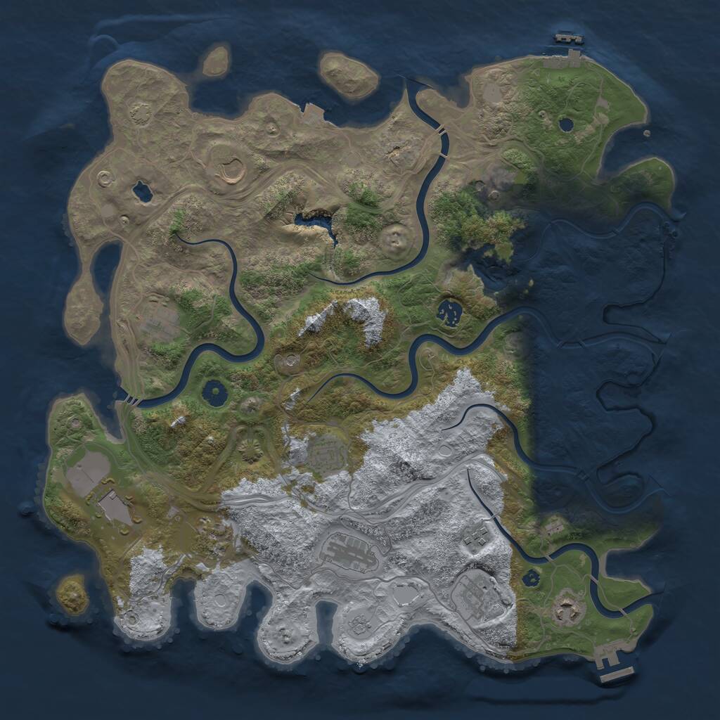 Rust Map: Procedural Map, Size: 4250, Seed: 807521091, 17 Monuments