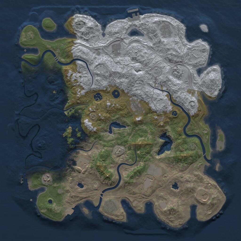 Rust Map: Procedural Map, Size: 4500, Seed: 1717859173, 17 Monuments