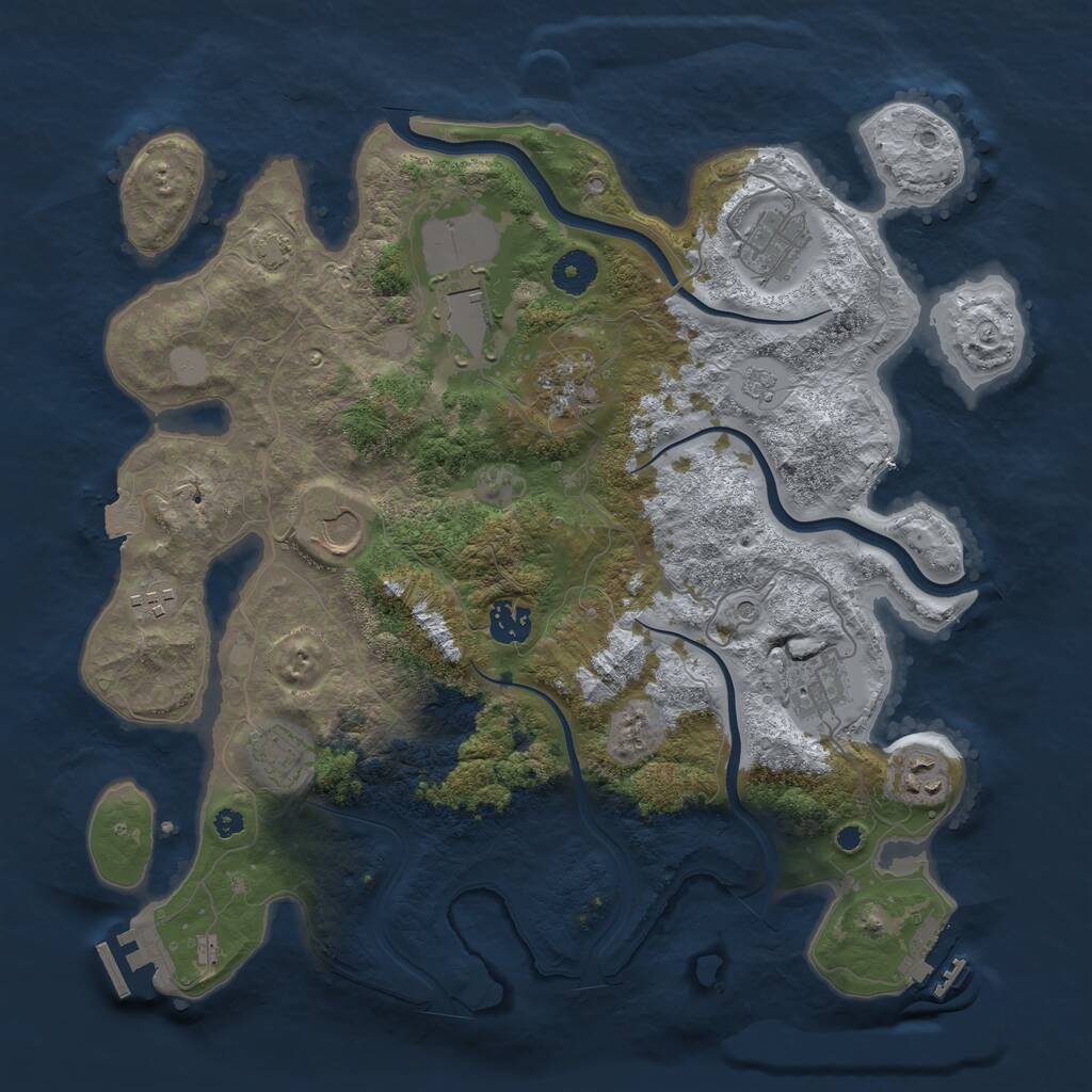 Rust Map: Procedural Map, Size: 3750, Seed: 325729221, 15 Monuments