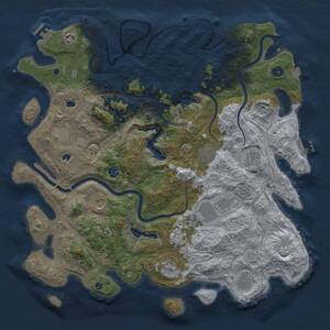 Thumbnail Rust Map: Procedural Map, Size: 4500, Seed: 523526446, 16 Monuments