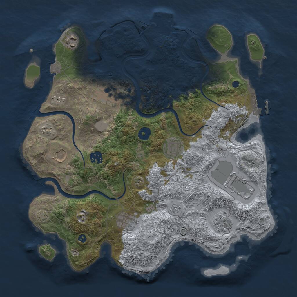 Rust Map: Procedural Map, Size: 3500, Seed: 16011997, 15 Monuments
