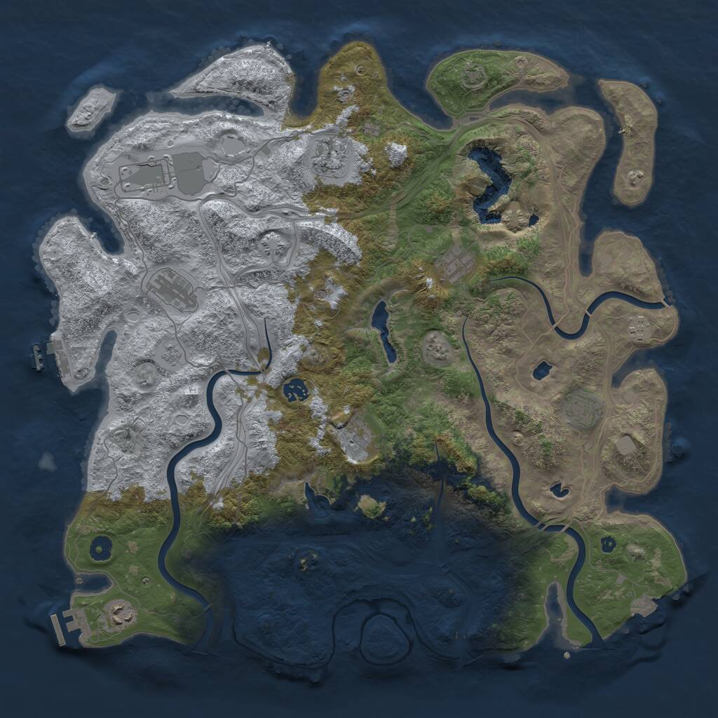 Rust Map: Procedural Map, Size: 4500, Seed: 2008218787, 15 Monuments