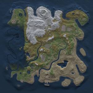 Thumbnail Rust Map: Procedural Map, Size: 4000, Seed: 16690, 13 Monuments