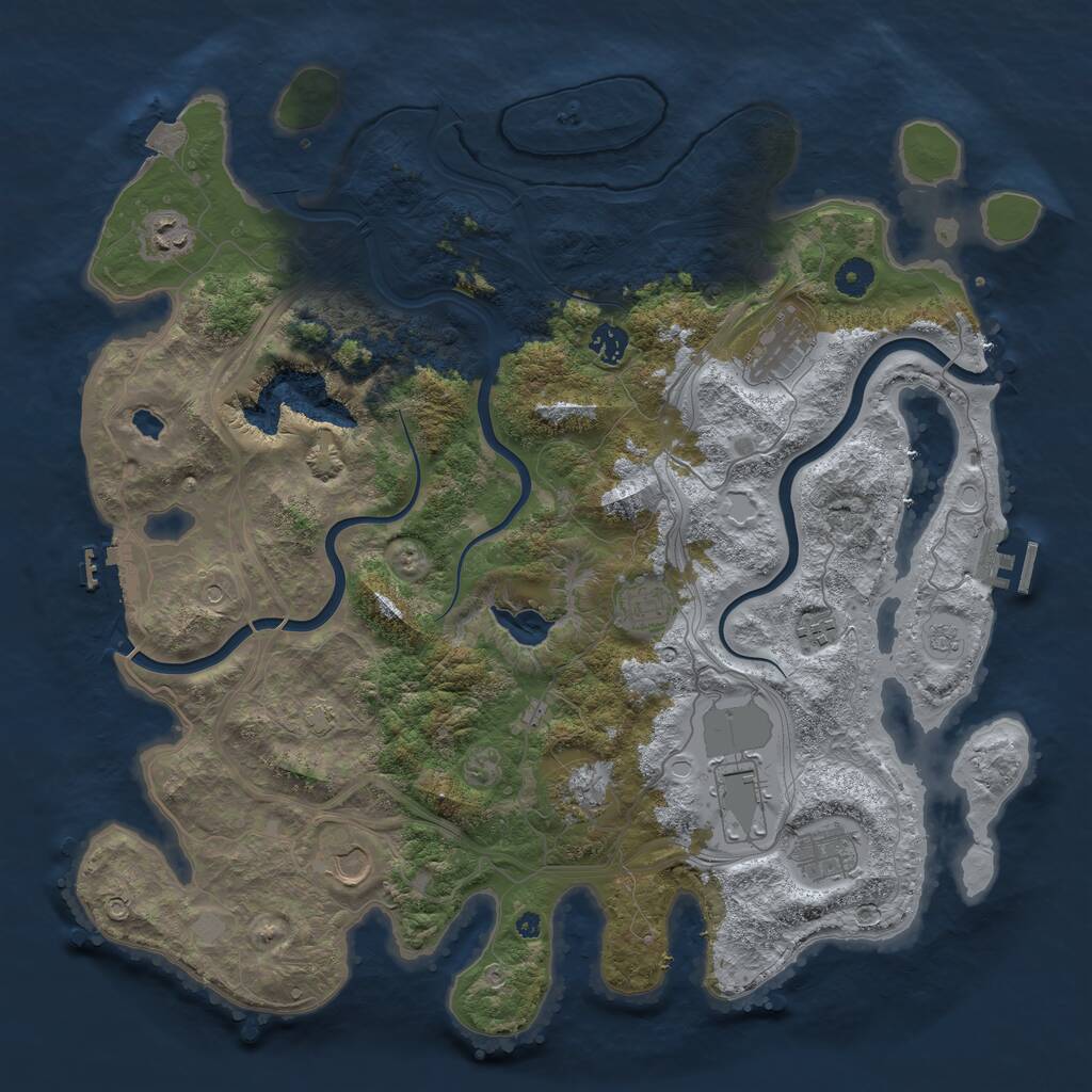 Rust Map: Procedural Map, Size: 4250, Seed: 1325616342, 15 Monuments