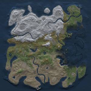 Thumbnail Rust Map: Procedural Map, Size: 4500, Seed: 2045453715, 16 Monuments