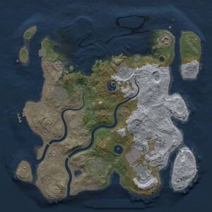 Thumbnail Rust Map: Procedural Map, Size: 3500, Seed: 1999177461, 14 Monuments