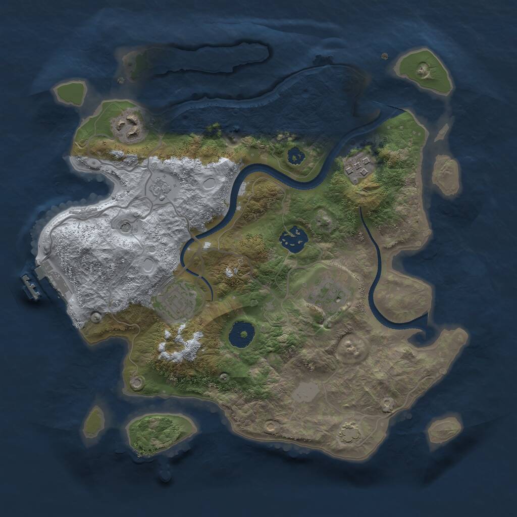 Rust Map: Procedural Map, Size: 3000, Seed: 112170083, 10 Monuments
