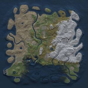 Thumbnail Rust Map: Procedural Map, Size: 4500, Seed: 687991786, 15 Monuments