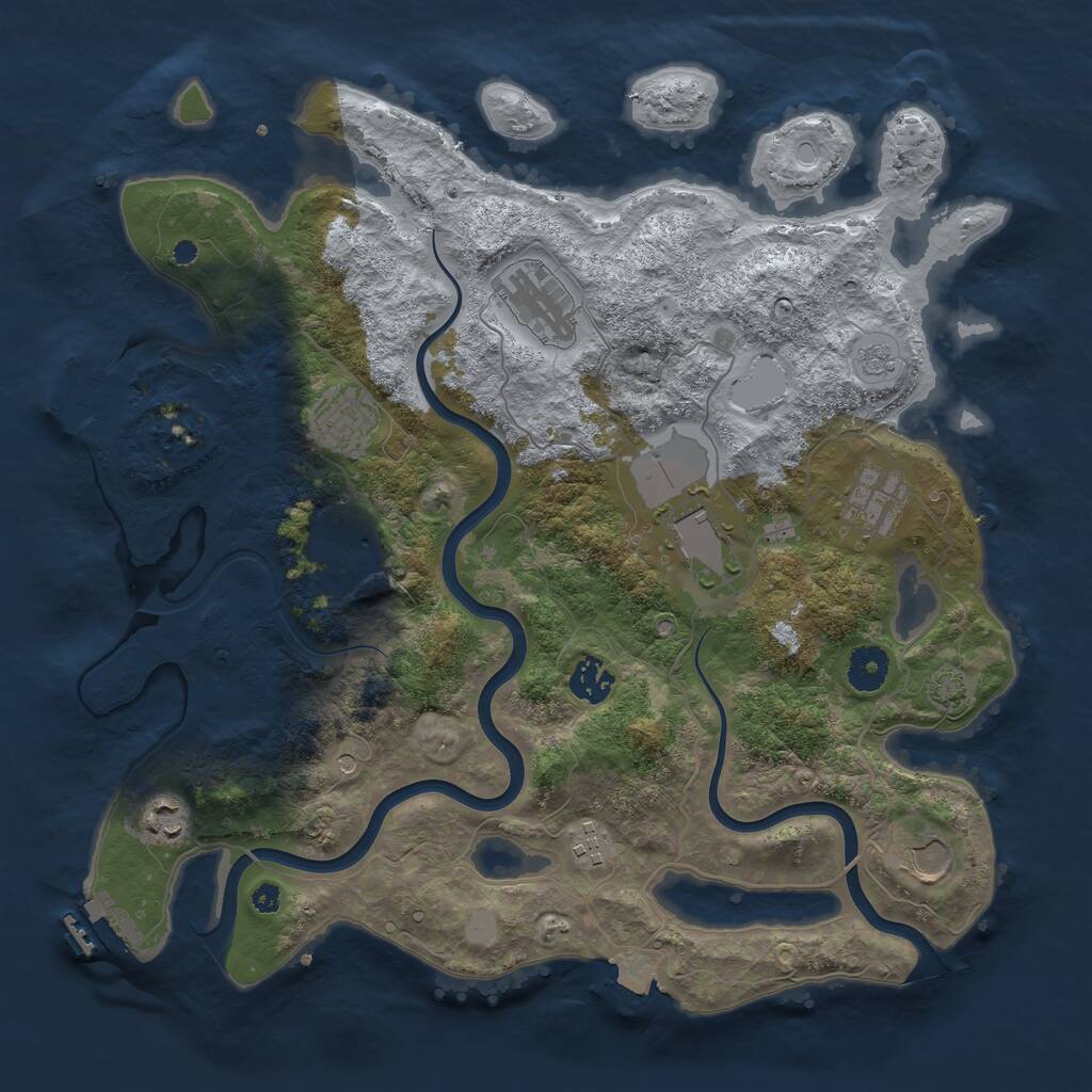 Rust Map: Procedural Map, Size: 3750, Seed: 1191067581, 15 Monuments