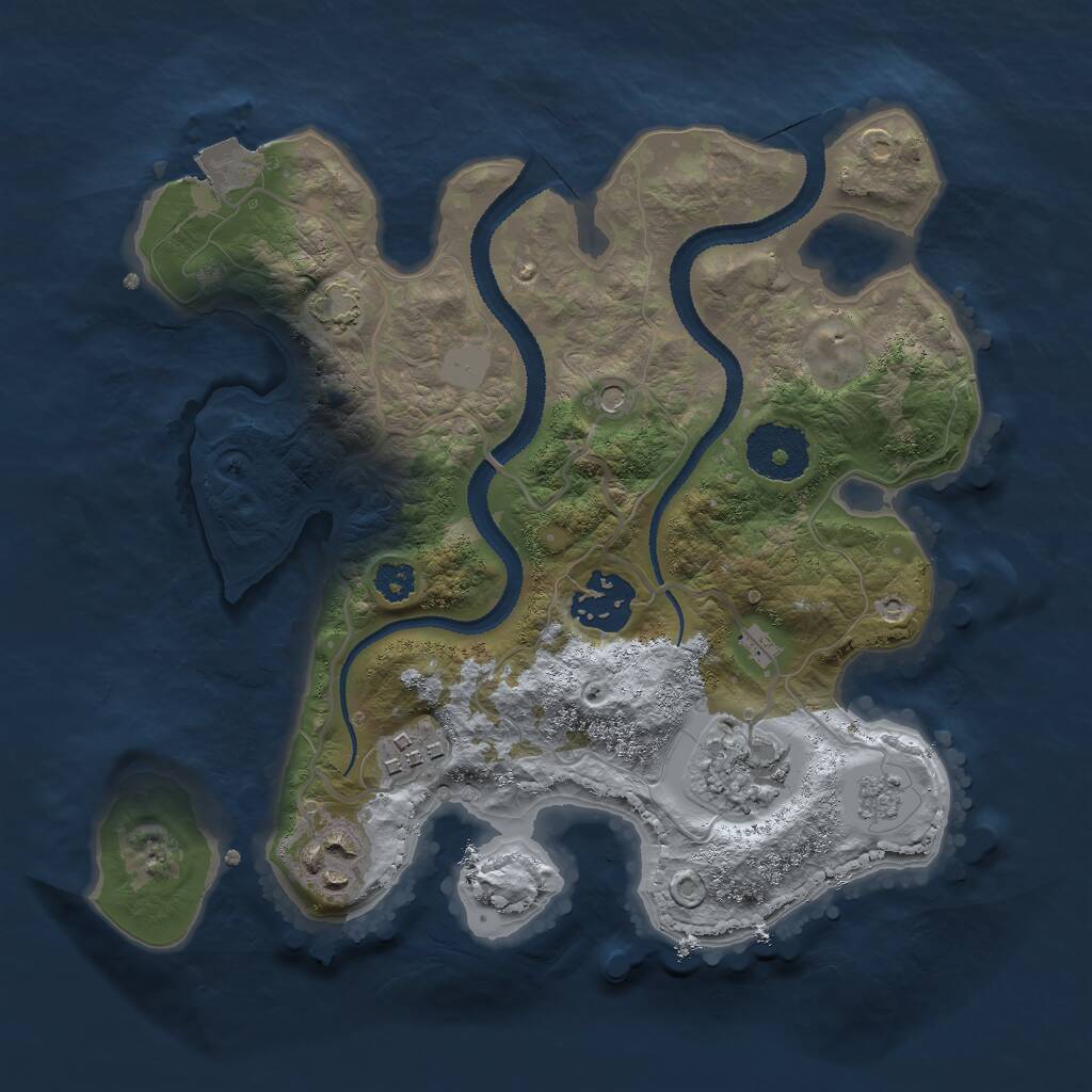 Rust Map: Procedural Map, Size: 2700, Seed: 59875, 8 Monuments