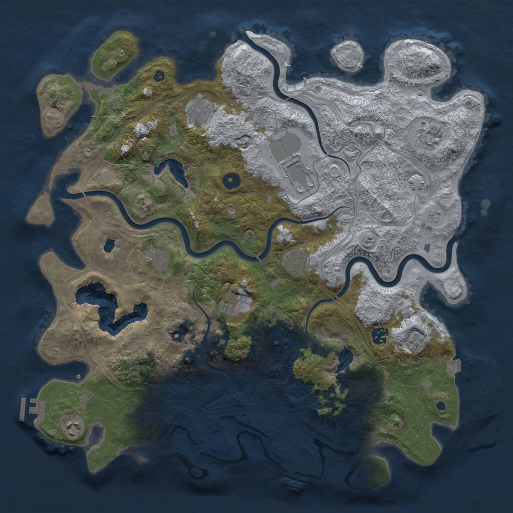 Rust Map: Procedural Map, Size: 4500, Seed: 1007981, 15 Monuments