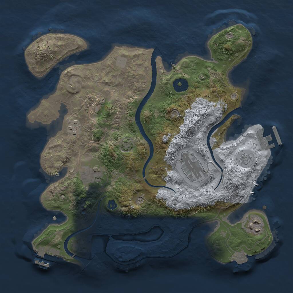 Rust Map: Procedural Map, Size: 3000, Seed: 9881, 11 Monuments