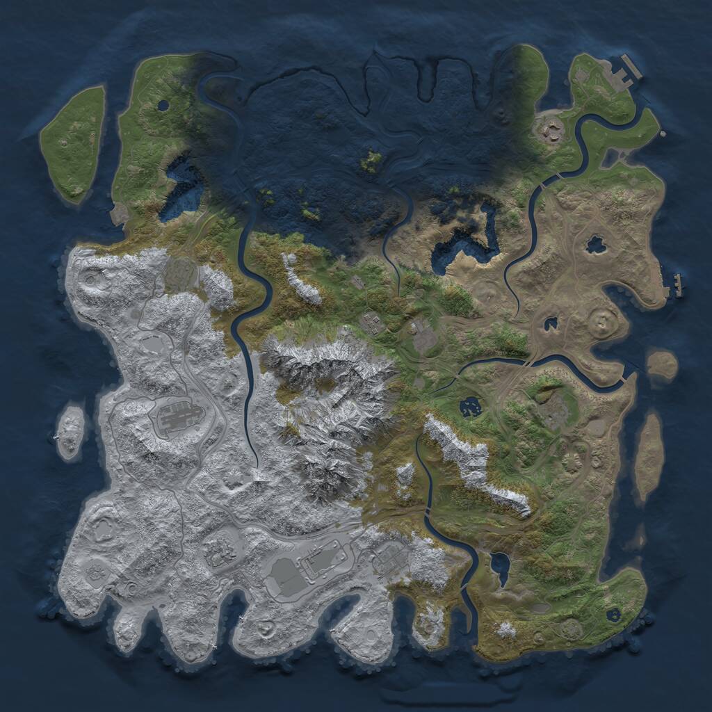 Rust Map: Procedural Map, Size: 5000, Seed: 1816534736, 16 Monuments