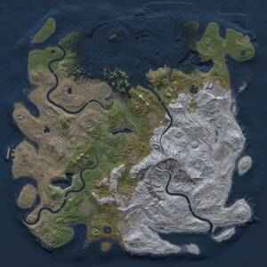 Thumbnail Rust Map: Procedural Map, Size: 5000, Seed: 39928817, 17 Monuments
