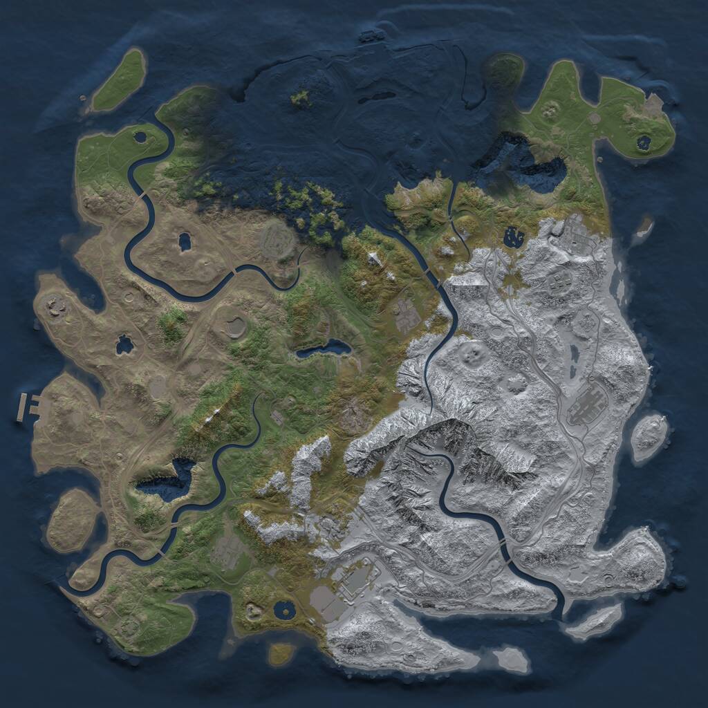 Rust Map: Procedural Map, Size: 5000, Seed: 39928817, 17 Monuments
