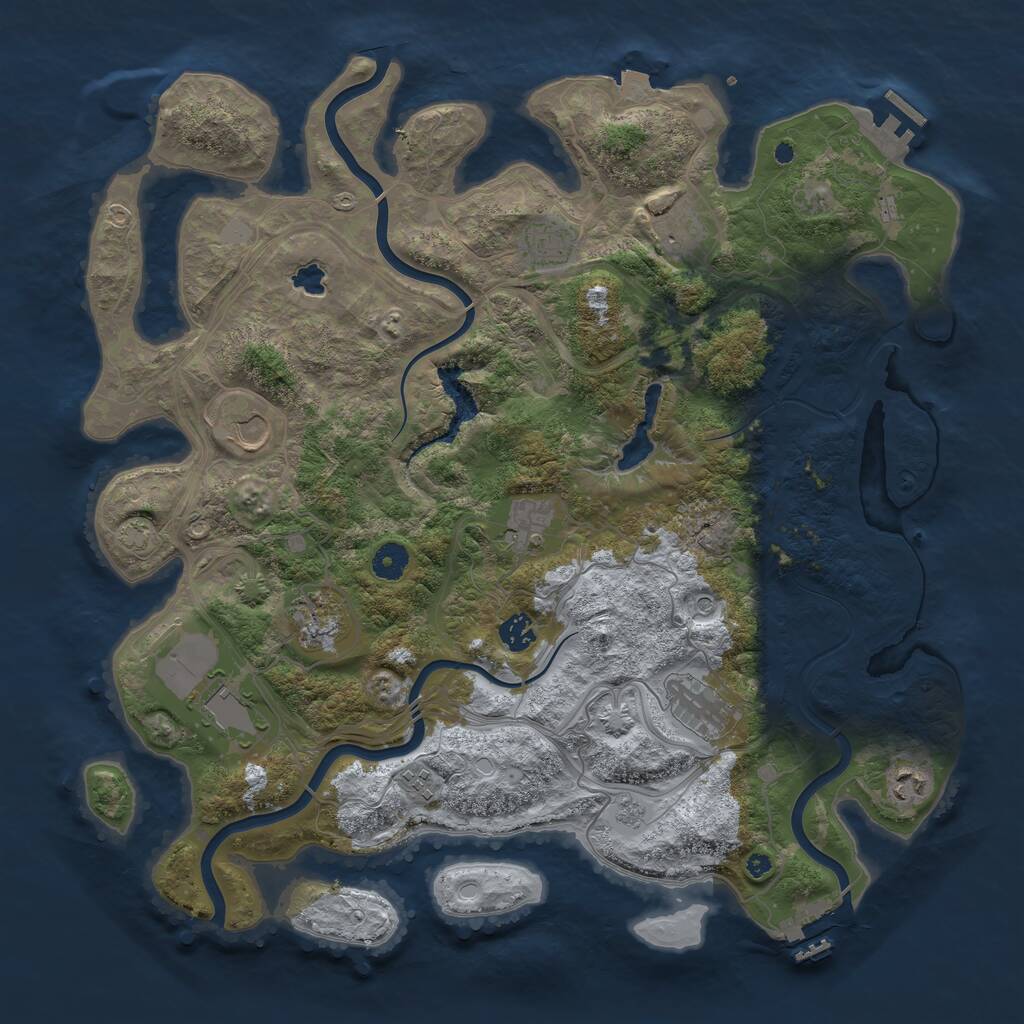 Rust Map: Procedural Map, Size: 4250, Seed: 768578, 16 Monuments
