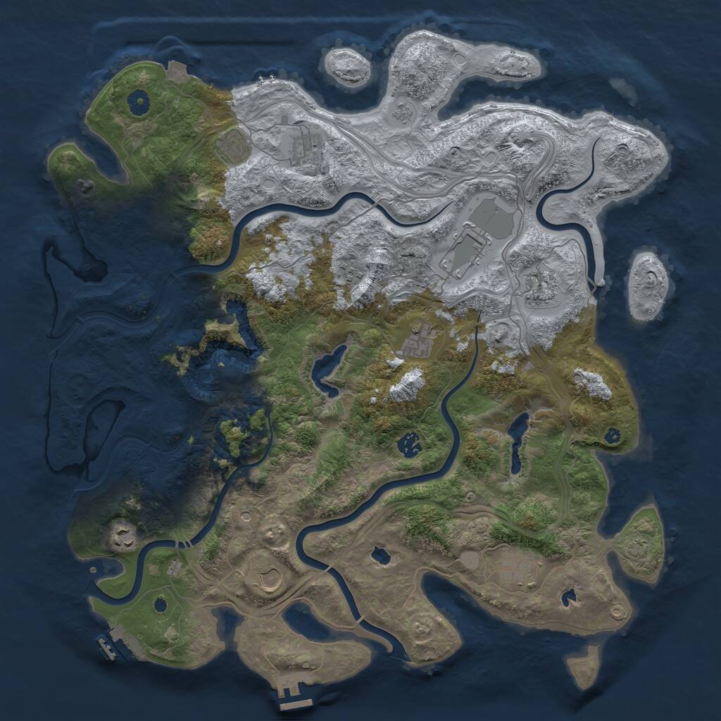 Rust Map: Procedural Map, Size: 4500, Seed: 890899899, 16 Monuments