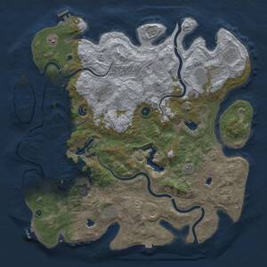 Thumbnail Rust Map: Procedural Map, Size: 4500, Seed: 1326045543, 16 Monuments