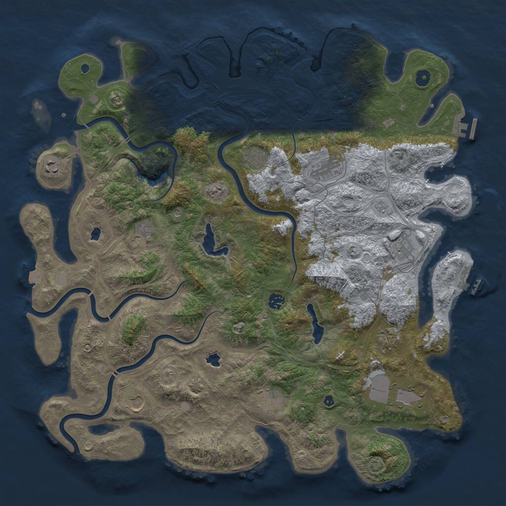 Rust Map: Procedural Map, Size: 4800, Seed: 1026001801, 17 Monuments