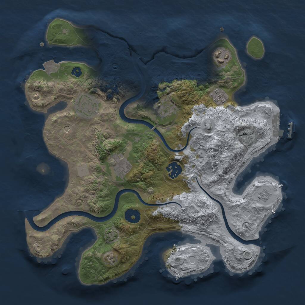 Rust Map: Procedural Map, Size: 3000, Seed: 816218859, 11 Monuments
