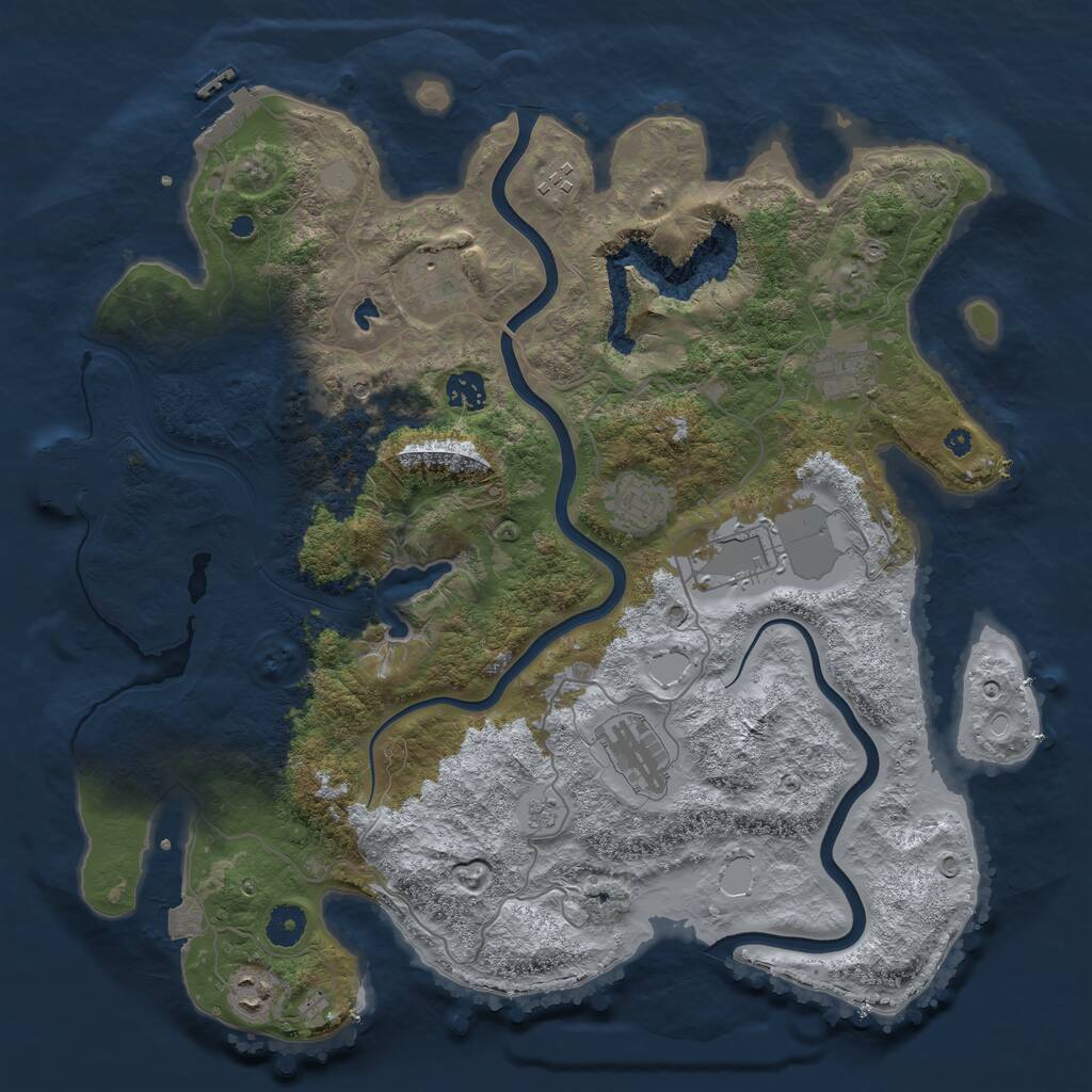 Rust Map: Procedural Map, Size: 4000, Seed: 21200, 14 Monuments