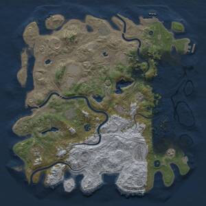Thumbnail Rust Map: Procedural Map, Size: 4500, Seed: 685784655, 17 Monuments