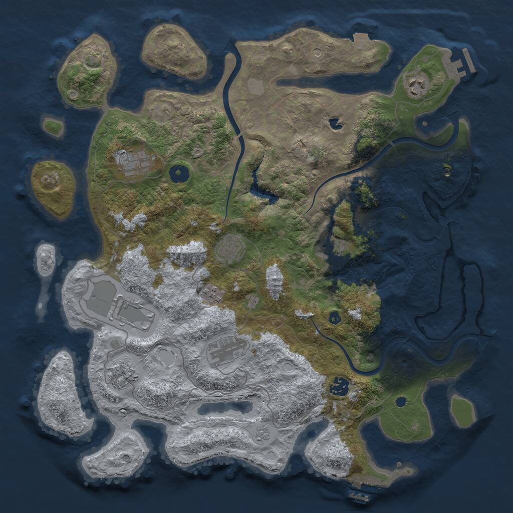 Rust Map: Procedural Map, Size: 4000, Seed: 482695843, 15 Monuments