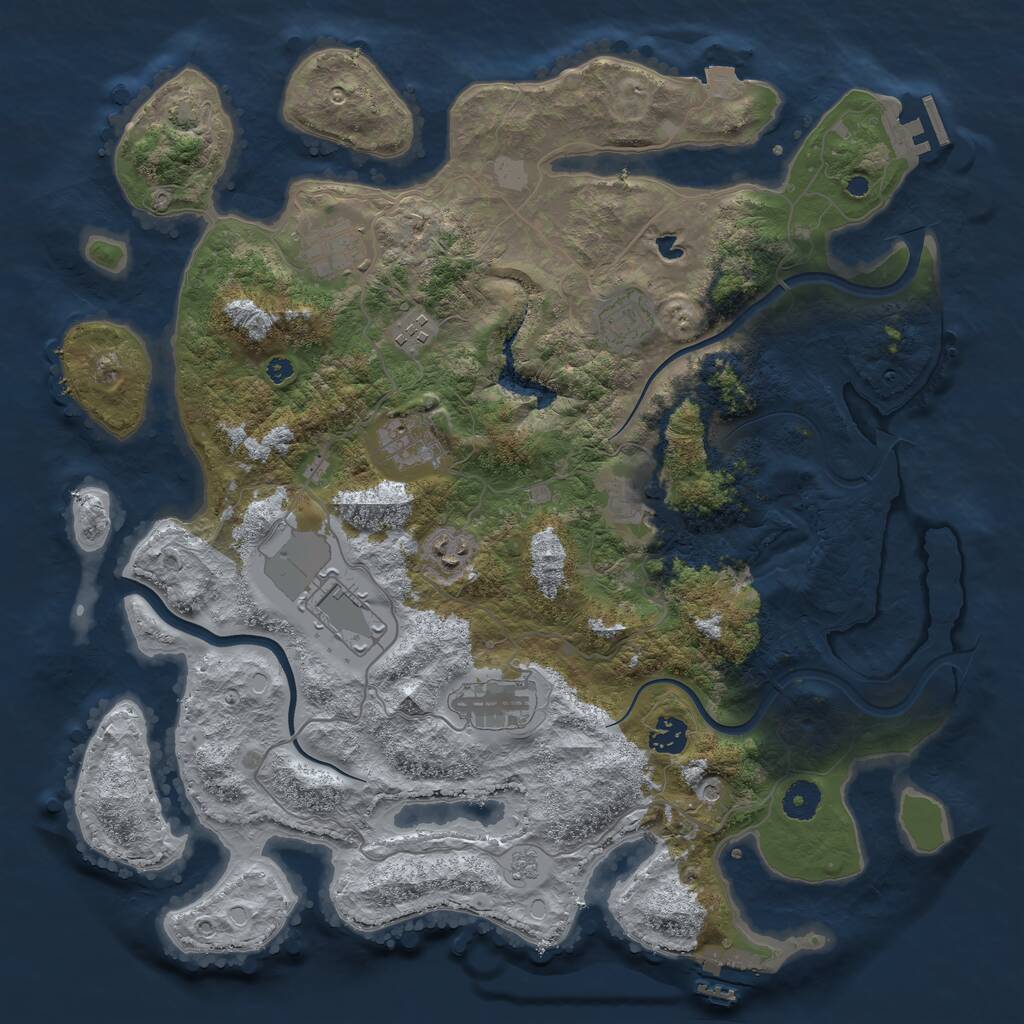 Rust Map: Procedural Map, Size: 4000, Seed: 482695843, 15 Monuments