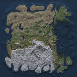 Thumbnail Rust Map: Procedural Map, Size: 5000, Seed: 3011, 16 Monuments