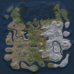 Thumbnail Rust Map: Procedural Map, Size: 4500, Seed: 556493737, 17 Monuments