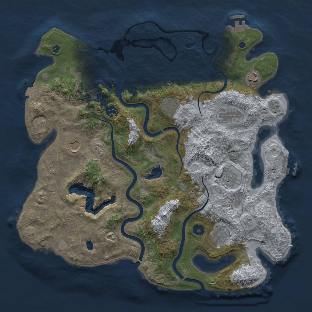 Rust Map: Procedural Map, Size: 4000, Seed: 175332954, 14 Monuments