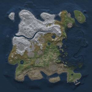 Thumbnail Rust Map: Procedural Map, Size: 3500, Seed: 1491067519, 14 Monuments
