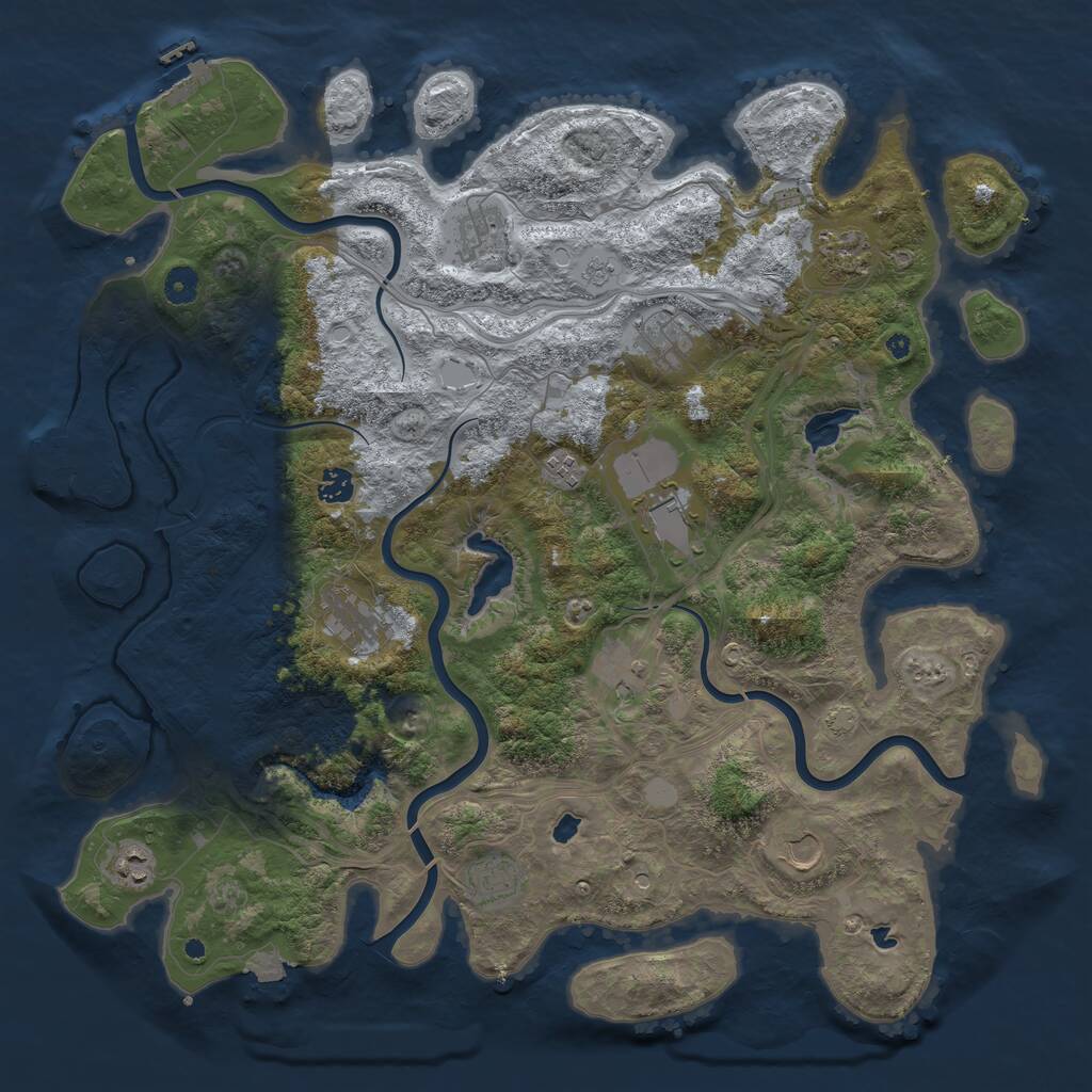 Rust Map: Procedural Map, Size: 4500, Seed: 244537702, 17 Monuments