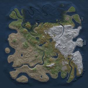 Thumbnail Rust Map: Procedural Map, Size: 4500, Seed: 1999215997, 14 Monuments