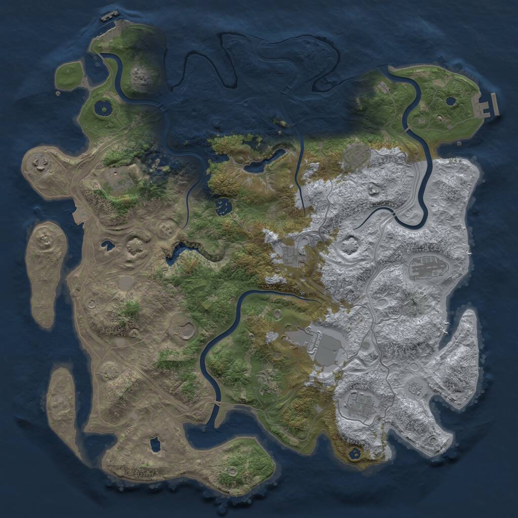 Rust Map: Procedural Map, Size: 4500, Seed: 414412713, 17 Monuments