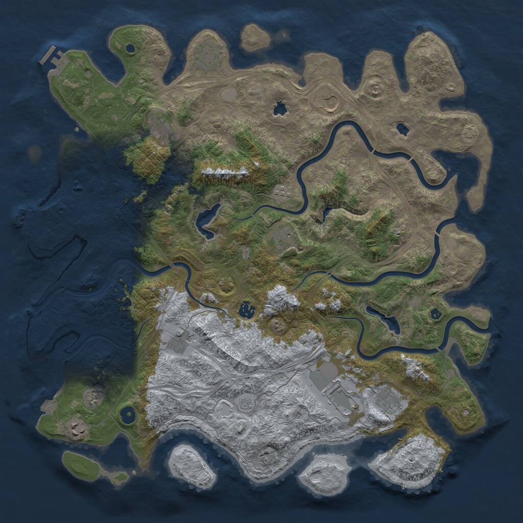 Rust Map: Procedural Map, Size: 4800, Seed: 1202325862, 16 Monuments