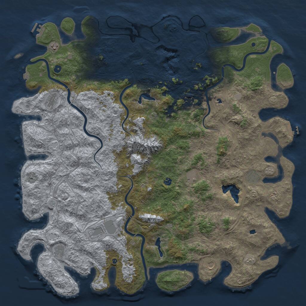 Rust Map: Procedural Map, Size: 6000, Seed: 2001687979, 17 Monuments