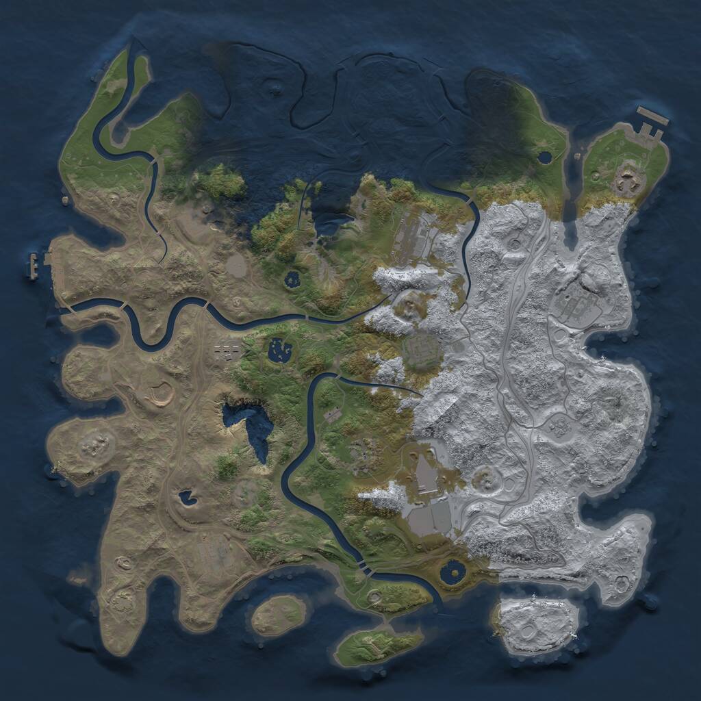 Rust Map: Procedural Map, Size: 4250, Seed: 1611826198, 17 Monuments