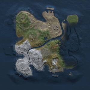 Thumbnail Rust Map: Procedural Map, Size: 2500, Seed: 2614451, 9 Monuments