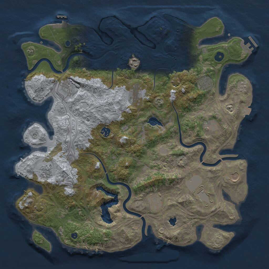 Rust Map: Procedural Map, Size: 4250, Seed: 1564901445, 17 Monuments