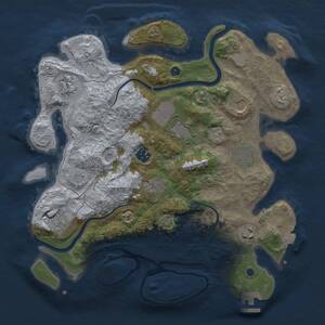 Thumbnail Rust Map: Procedural Map, Size: 3500, Seed: 266396987, 14 Monuments