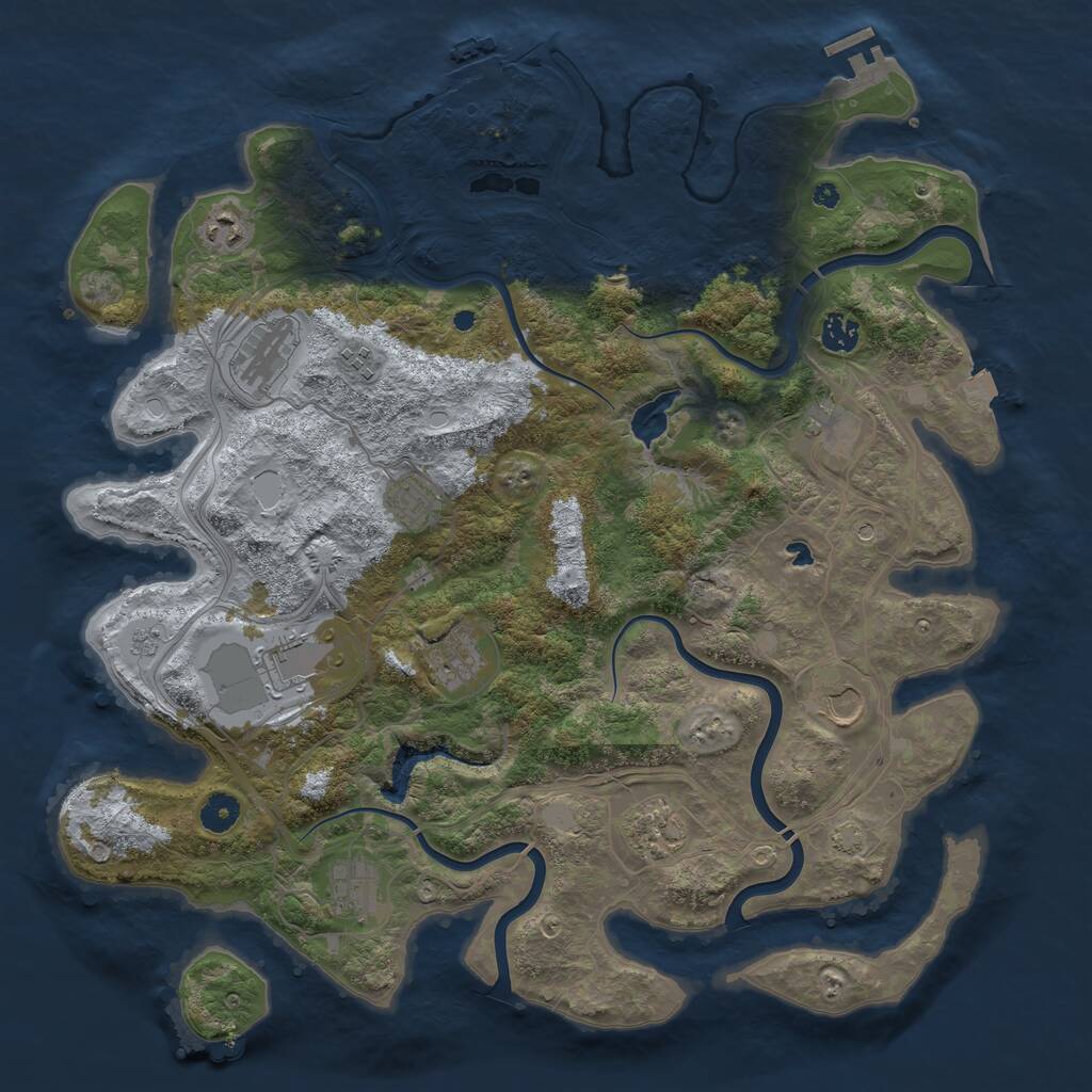 Rust Map: Procedural Map, Size: 4250, Seed: 709423409, 17 Monuments