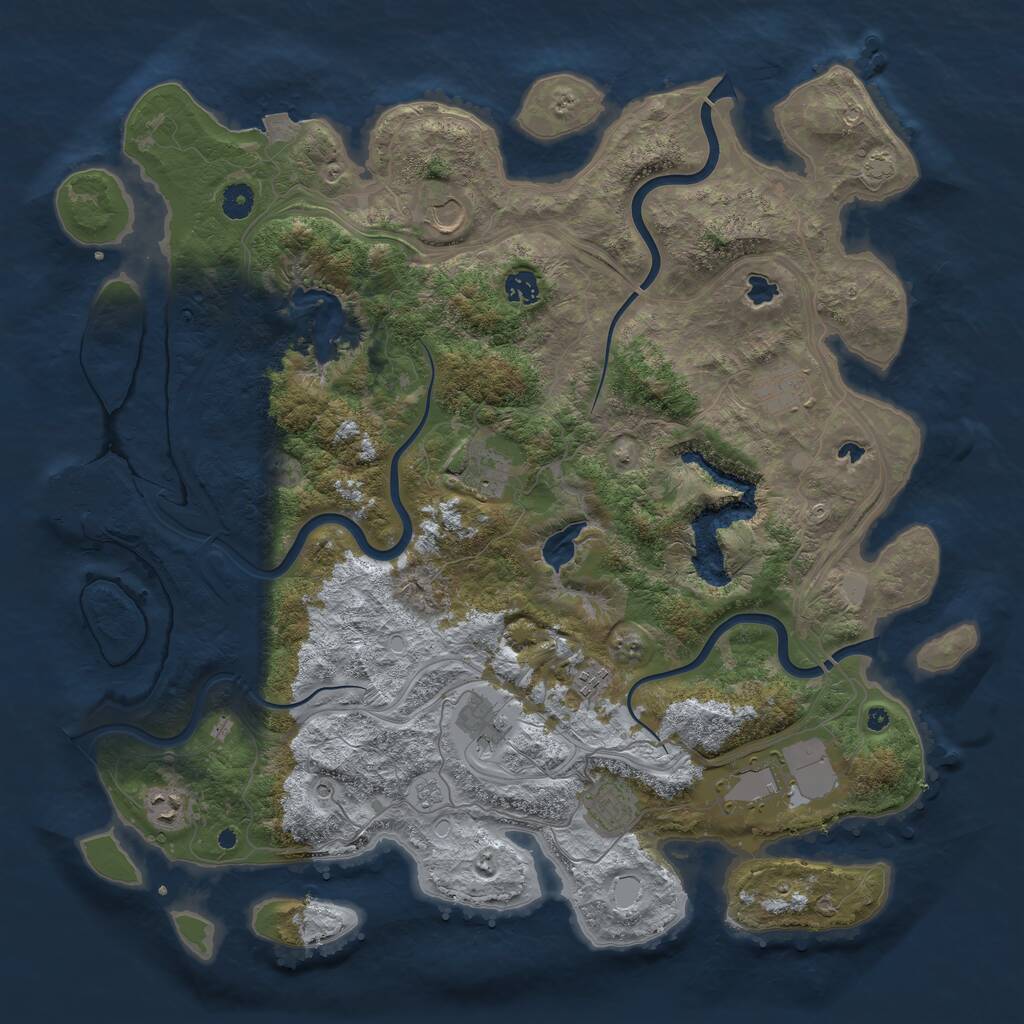 Rust Map: Procedural Map, Size: 4500, Seed: 1548308116, 14 Monuments