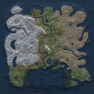 Thumbnail Rust Map: Procedural Map, Size: 4500, Seed: 75739292, 17 Monuments