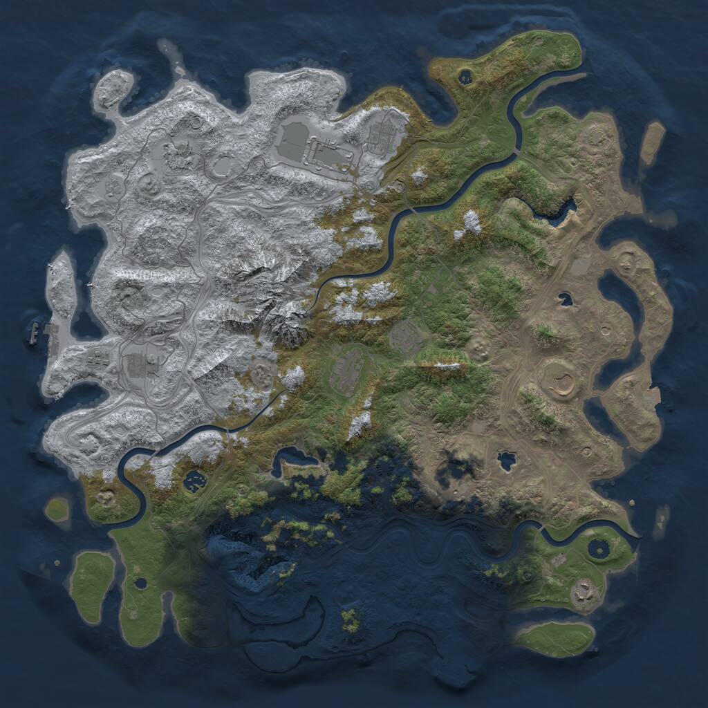 Rust Map: Procedural Map, Size: 5000, Seed: 2589, 17 Monuments