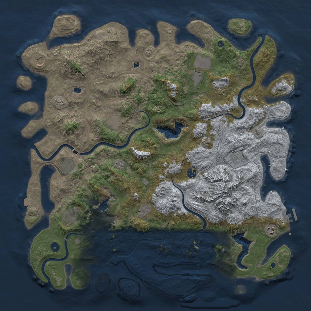 Rust Map: Procedural Map, Size: 5000, Seed: 940676748, 17 Monuments