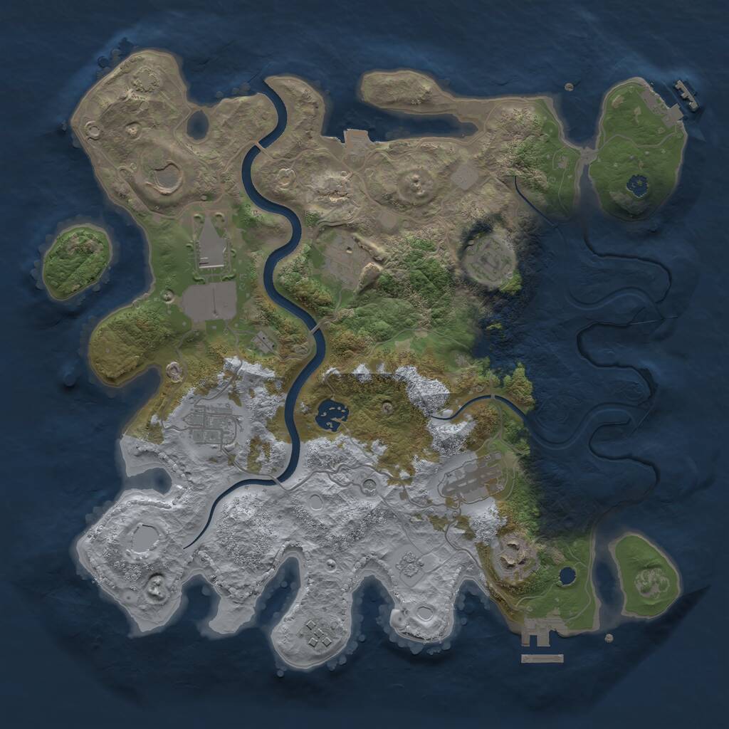 Rust Map: Procedural Map, Size: 3500, Seed: 1697195192, 15 Monuments